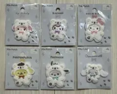 【新品】サンリオ　ふわふわ　スノー　パイル　ワッペン　セリア　セット　コンプ