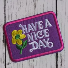 have ａnice day お花 アイロン ワッペン