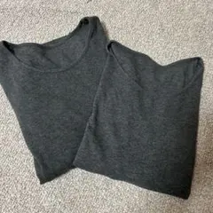 UNIQLO 濃いグレー　綿100% Tシャツ 2枚セット