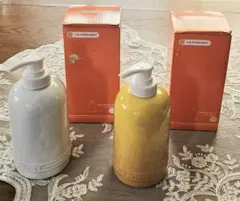 LE CREUSET 陶器 ディスペンサー 3色セット シルバーノズル1本付き LE CREUSET 陶器 ディスペンサー 3色セット シルバーノズル1本付き