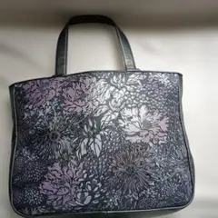 未使用級】印傳屋 インデンヤ フロニティ 鹿革 漆 手提げ バッグ 紫 