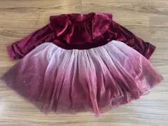 上品ワインレッドのベルベットドレス