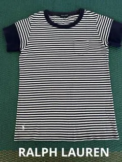 RALPH LAUREN 160　ネイビー×白　ボーダートップス　Ｔシャツ