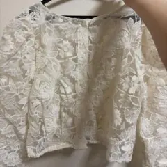 RETRO GIRL レトロガール　花柄刺繍レースブラウス 長袖 ホワイトのサムネイル