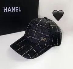 新品 レディース 帽子 ゴルフ キャップ ツイード防寒 秋冬春 ブラック