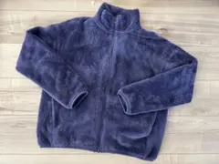 ユニクロ フリースジャケット ボア フルジップ パープル M