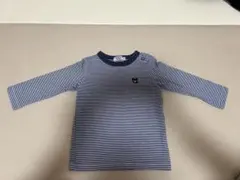 青と白のストライプ 長袖Tシャツ FREE(70-80)値下げ価格