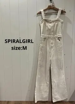 スパイラルガール コーデュロイ オールインワン サロペット アイボリー M