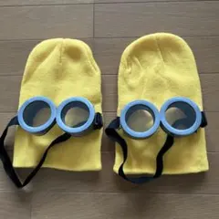 ミニオン風ニット帽とゴーグル2セット