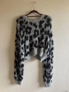 ヒョウ柄 シャギーニット 長袖