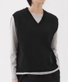 婦人　洗えるニットＶネックベスト