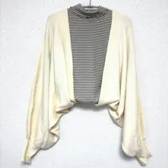 HEYUMM　ショートニットボレロカーディガン アイボリー