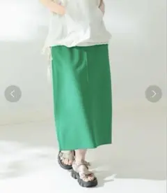 B:MING by BEAMS / ポンチ ストレート スカート グリーン Mのサムネイル