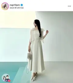 肩リボン付きキャミワンピース