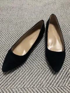 BEAMS♡ブラックスエードポインテッドトゥシューズ