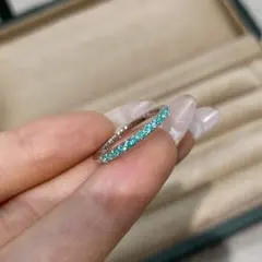 ティファニーブルーの天然石アクアマリンのシルバーリング 9号 - メルカリ
