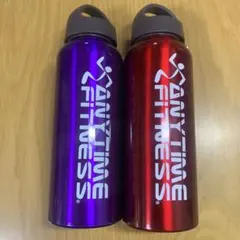 【非売品・2本セット】エニタイムフィットネス アルミボトル 水筒レッド＆パープル