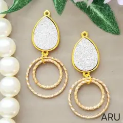 No.236★キラキラ☆ホワイト☆シルバー☆リング☆ゆらゆら☆ピアス☆イヤリング