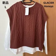 L新品ハニーズHoneysグラシアGLACIERTシャツ付きニットベスト