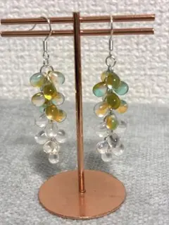 ハンドメイド チェコビーズピアス