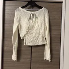 長袖ボレロ キャミソール アンサンブル 花柄