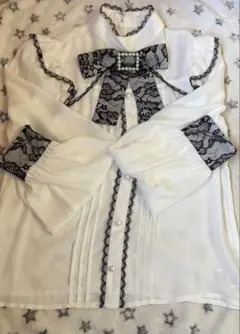 アンクルージュ　レース　ブラウス　ホワイト