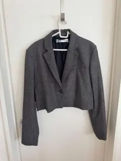 ZARA グレー クロップドジャケット S