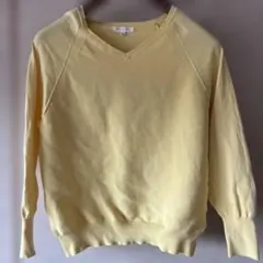 THE SHOP TK Vネックニット レモン　イエロー M ラグランスリーブのサムネイル
