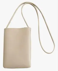 【美品】ミニショルダーバッグ スマホポーチ ベージュ シンプル
