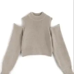 新品ダグつきGRL 袖2Wayショルダーオープンニットトップスmb1528