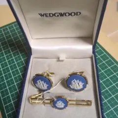 WEDGWOOD 船モチーフ カフスボタン ネクタイピン セット