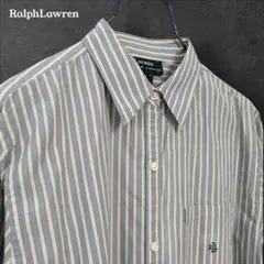 LAUREN RALPH LAUREN ブロードストライプ モノグラム刺繍 M