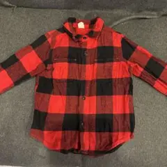 GAP 赤・黒チェック 長袖シャツ 2T