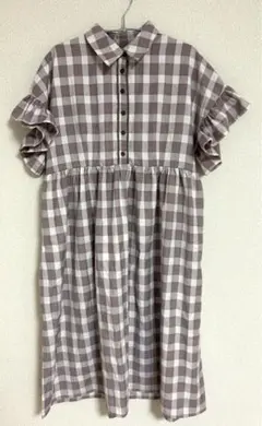 レア！ メリージェニー チェックフリルスリーブワンピース