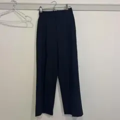 【ほぼ未使用】ユニクロ　タックワイドパンツXS ネイビー