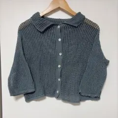 【LOWRYS FARM ローリーズファーム】メッシュニットショートカーディガン