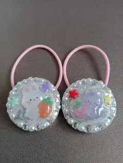 ぷっくりヘアゴム　ハンドメイド