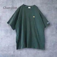 【チャンピオン】Tシャツ M 深緑 半袖 カットソー 胸ロゴ ワッペン メンズのサムネイル