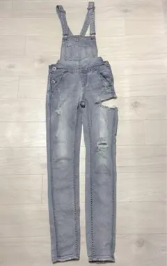 GYDA ジェイダ SIDE RIPPEDスキニーデニムサロペ