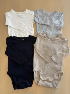 【美品】H&M オーガニックコットン ボディースーツ 肌着 4枚セット