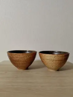 作家物 陶芸家 作者不明 濱田庄司 ？ 益子焼 指描き カップ 番茶器 2点