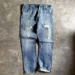 リーバイス 501 ストレート W32 L30 鬼ヒゲ ダメージ フェード 古着