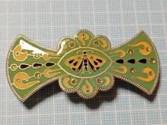 フランス製エナメル仕上げバレッタ・蝶モチーフのリボン型バレッタ