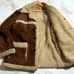 【超希少】ショット ムートンジャケット 胡桃ボタン XLサイズ スエード ボア