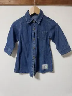 ⬜︎デニムボタン付きシャツワンピース（長袖）　95