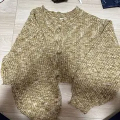 RETRO GALLERY ベージュ 長袖短丈カーディガン