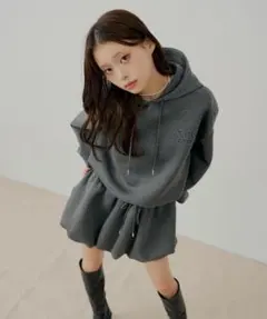 スウェットバルーンミニワンピース