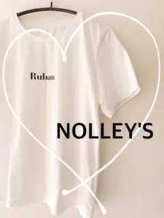 6／9限定【NOLLEY'S 】プレーティング天竺ロゴプリントTシャツ　白のサムネイル