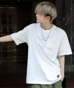 希少 レア Tシャツ DICKIES ホワイト L ポケット ステッチ おまけ付