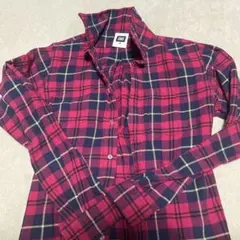 Swagger長袖ネルシャツ M 赤と紺のチェックのサムネイル